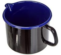 Riess, 0054-025, pentola per becco nero/blu 16, CLASSIC - HOTEL Profi nero/blu, diametro 16 cm, altezza 13 cm, contenuto 2 litri, smaltato, brocca per latte con beccuccio, induzione