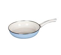 Riess, 0057-032, padella in vetro ceramico, colore blu pastello 28, padella smaltata classica, diametro 28 cm, altezza 6,5 cm, contenuto 2,2 litri, smaltata, blu, a induzione