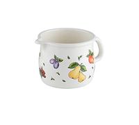 RIESS, 0093-068 - Pentola per becco piegato, 10 0,75 l, colore: Bianco con decorazione di frutta, induzione