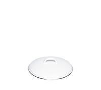 Riess, 0097-033, coperchio con bordo cromato 16 cm, colore bianco classico, diametro 16, altezza 4,7 cm, smaltato, bianco, induzione
