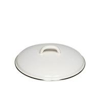 Riess, 0100-033 Coperchio con bordo cromato 22 CLASSIC-BIANCO, altezza 6 cm, diametro 22 cm, smaltato, bianco, induzione