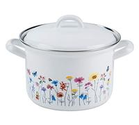 RIESS 0123-070 - Pentola per carne con coperchio, diametro 18 cm, capacità 2,5 litri, motivo floreale, a induzione