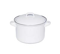 RIESS 0124-033 - Pentola per carne con coperchio 20, Classic, diametro 20 cm, capacità 3,5 litri, altezza 18,2 cm, smaltata, colore: Bianco