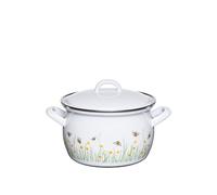 Riess, 0167-137 - Pentola per carne con coperchio, 22 cm, 4,5 l, lunghezza 24 x 30 x 20 cm, peso 1,94 kg, ape comune, smaltata (0167-137)