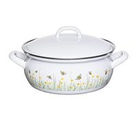 Riess, 0171-137 - Casseruola con coperchio, 20 cm, 2 l, L reggiseno 27,5 x 22 x 14 cm, peso 1,304 kg, ape comune, smaltata (0171-137)