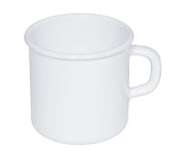 Riess, 0221-033, pentola smaltata con bordo, tazza da caffè, diametro 8 cm, 0,375 litri, capacità 3/8 litri, lunghezza 11,1 x 8,8 x 8,4 cm, peso 0,192 kg (bianco)
