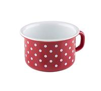 Riess, 0299-077, tazza da caffè 10, tazza da caffè, colore rosso, diametro 10 cm, altezza 7,4 cm, capacità 0,4 litri, smaltato, rosso/bianco, induzione