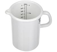 Riess, 0338-033 - Misurino da cucina da 1 l, colore bianco classico, diametro 10 cm, altezza 14,8 cm, capacità 1 litro, smaltato, bianco, induzione