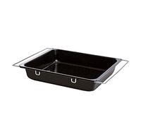 Riess, 0408-022 - Teglia da forno Multiflex alta, stile classico, dimensioni: 41-5 x 33 cm, altezza 7,0 cm, smaltata, nero, regolabile, induzione