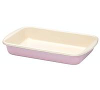 Riess, 0434-006 - Pirofila da forno 32/19, stile classico, colore rosa, lunghezza 36 cm, larghezza 21,5 cm, altezza 5,5 cm, smaltata, a induzione