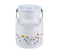 Riess, 0506-070, caraffa per latte con coperchio, COUNTRY SONDEREDITION FLORA, capacità 1,5 litri, altezza 19,2 cm, smaltata, bianco RIESS MILCHKANNE M.D. 1,5 L FLORA
