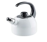 Riess, 0543-033 - Caldaia a fischio Plus, colore bianco, capacità 2 litri, diametro 18,4 cm, 3 strati smaltati, bianco, bollitore ad induzione