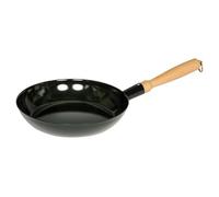 Riess, 0561-022, Padella di legno 30, CLASSIC - SCHWARZEMAILLE, diametro 30 cm, altezza 14,2 cm, smalto, con manico in legno e anello per appendere, nero, padella a induzione, padella