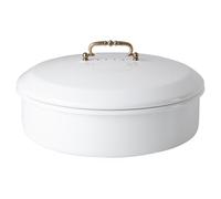 Riess, 0590-033, Contenitore per il pranzo con coperchio, CLASSIC-BIANCO, diametro 36 cm, altezza 13,7 cm, smalto, bianco