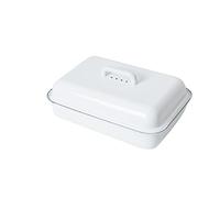 Riess, 0616-033, contenitore per il pane smaltato con coperchio, colore bianco classico, lunghezza 37 cm, larghezza 26 cm, colore bianco, scatola per il pane