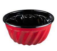Riess, 0632-020, stampo per ciambella 24, classico, colore rosso, diametro 24 cm, altezza 13,7 cm, contenuto 3 litri, smaltato, rosso/nero