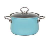 Riess barattolo di smalto di carne con coperchio, cristallo blu, Ø 24 cm