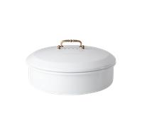 Riess, 0590-033, Contenitore per il pranzo con coperchio, CLASSIC-BIANCO, diametro 36 cm, altezza 13,7 cm, smalto, bianco