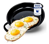 Riess Padella per uova, 22 cm, smaltata, ideale per cottura a induzione, resistente ai graffi e al calore, piccola padella per uova fritte, nera, prodotta in Austria