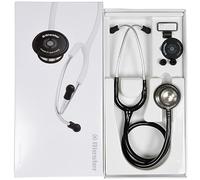 Riester - Stetoscopio Duplex 2.0, elevate prestazioni acustiche, con targhetta per nome, olive di ricambio e membrana, in acciaio inox, per adulti, nero, 32333