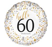 Riethmüller Palloncino in pellicola di alta qualità, Hello 60, in confezione da 45 cm, adatto all'elio, decorazione per feste Riethmüller