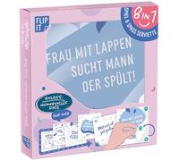 Riethmüller Tovaglioli "Humorvolles Date", 33 cm x 33 cm, 12 pezzi, stampati su entrambi i lati, grandi tovaglioli di carta con 8 motivi divertenti interattivi per appuntamenti e umore divertente