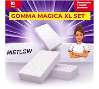 Rietlow® Set di 10 Spugne Magiche - Gomma Magica a Doppia Densità per Muri, Scarpe, Carta da Parati, Auto e Mobili - Spugna in Melamina per una Pulizia Facile - Magic Eraser Sponge (Bianco)