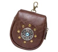 Rievocazione storica PU Leather Belt Pouch medievale portamonete con ornamento in rilievo per feste a tema cosplay festival borsa, Caff, Bellezza di massa