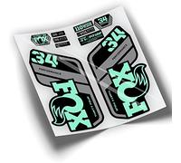 Rif:VP416 Adesivi compatibili con forcella FOX 34 PERFORMANCE 2021-2025 BICOLOR MTB, adesivi, adesivi, adesivi per mountain bike. (MENTA)