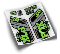 Rif:VP416 Adesivi compatibili con forcella FOX 34 PERFORMANCE 2021-2025 BICOLOR MTB, adesivi, adesivi, adesivi per mountain bike. (VERDE 531)