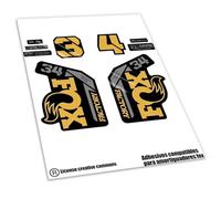 Rif:VP638 Adesivi compatibili con forcella FOX- 34 KASHIMA 2025 MTB, adesivi, adesivi, vinili per mountain bike. (DORATO KASHIMA)