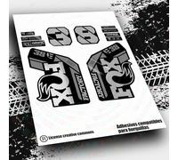 Rif:VP640 Adesivi compatibili con forcella FOX- 38 KASHIMA 2025 MTB, adesivi, adesivi, adesivi per mountain bike. (CROMATO ARGENTO)