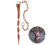 Rifachua - Palo di ancoraggio per catena antipioggia, base a cono in rame da 3 mm, localizzatore di terra in metallo per grondaie da 30,22 pollici di lunghezza, sostituzione del pluviale da giardino