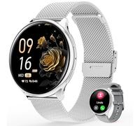 RifePhi Smartwatch da donna, 1,39", con funzione telefono e misurazione della pressione sanguigna, SpO2, frequenza cardiaca 24/7 e analisi del sonno, 120 modalità sportive, contapassi (argento)