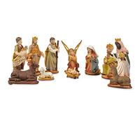 Riffelmacher 78322 - Set di 11 statuette per presepe natalizio, dimensioni max. 7 cm, in confezione regalo