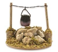 Riffelmacher - Accessori per presepe natalizio illuminato a LED, ideale per modellismo, Braciere con bollitore, ca. 8 x 7 cm