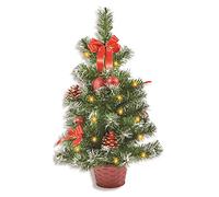 Riffelmacher - Mini albero di Natale illuminato, con decorazioni, 50 cm, colori assortiti, con ghirlanda di lampadine, fiocchi e palline