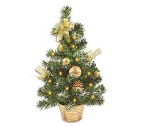 Riffelmaker 20257 - Albero di Natale decorativo, 50 cm, con ghirlande, nastri e palline di Natale, oro