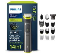 Rifinitore All-in-One Philips serie 7000, Multigroom 14 in 1 per viso, testa e corpo, 21 impostazioni di lunghezza (0,5-16 mm). Un unico strumento, massima precisione (modello MG7930/15)