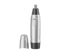 RIFINITORE PER NASO E ORECCHIE BRAUN EN 10 60 Minuti Autonomia, Lama Acciaio Inossidabile, Batteria, Ricarica in 60 minuti min, Testina epilatrice aggiuntiva per aree sensibili, Nero, Grigio