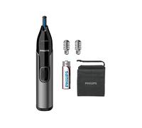 RIFINITORE PER NASO E ORECCHIE PHILIPS NT3650/16 2 attacchi pettine, Utilizzabile anche a umido, Autonomia di 40 min, Batteria, Grigio, Nero