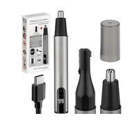 RIFINITORE PER NASO E ORECCHIE PROFICARE PCNE 3144 Lama in Acciaio Inox, Impermeabile, Accumulatore, Grigio, Nero