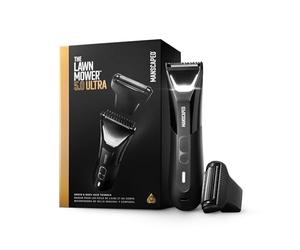 Rifinitore per peli del corpo e inguine MANSCAPED® The Lawn Mower® 5.0 ULTRA - Rifinitore a doppia testa SkinSafe® e lame a lamina, impermeabile, ricaricabile tramite USB-C con custodia da viaggio