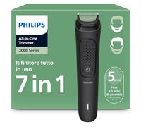 Rifinitore Philips Multigroom serie 3000 tutto in uno 7 in 1 - Rifinitore per barba e capelli, Lame autoaffilanti delicate sulla pelle, 10 impostazioni di lunghezza, Modello MG3930/15