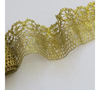 Rifiniture in pizzo dorato 2 metri di pizzo scavato, rifiniture in pizzo decorative classiche larghe 2,5" for nastri accessori da cucire