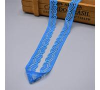 Rifiniture in pizzo, Nastro elastico in pizzo largo 18 mm, lacci elastici a forma di cuore for cucito, decorazione, confezioni regalo(Lake Blue,5 Yards)