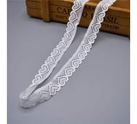 Rifiniture in pizzo, Nastro elastico in pizzo largo 18 mm, lacci elastici a forma di cuore for cucito, decorazione, confezioni regalo(White,5 Yards)