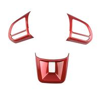 Rifiniture interne per auto 3 Pezzi Di Copertura Pulsante Interno Volante Adesivo In Fibra Carbonio Decorazione Interna Per MG5 Per MG6 Per MG Per HS ZS Accessori Per Auto Interne Decorative(Rosso)