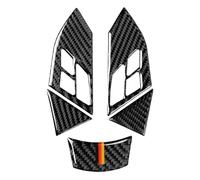 Rifiniture interne per auto 5 Pezzi Di Adesivi Per Coprivolante Effetto Auto Per BMW E60 E61 Serie 5 2003-2010(Carbon Tricolor)