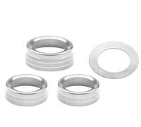 Rifiniture interne per auto Copertura Del Pomello Pulsante Radio Volume Dell'aria Condizionata Anello Decorativo In Alluminio Per Dodge Per Challenger Per Charger 2015-2020(Argento)